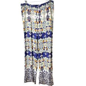 Saks Fifth Avenue Wide Leg Blue Flowy Palazzo Pants XL